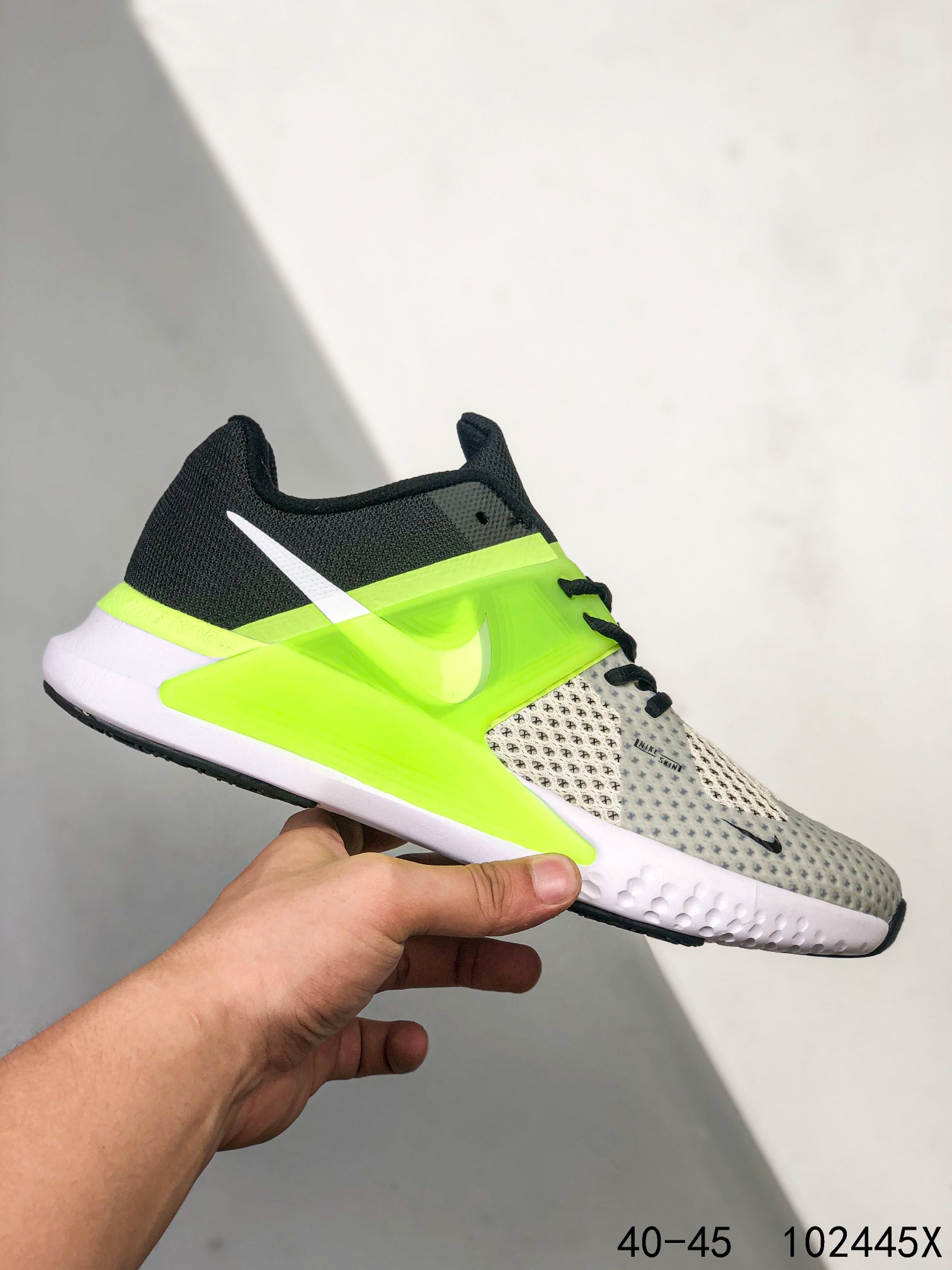 2021 Nike Air Renew Grey Fluorscent Black Running Shoes
